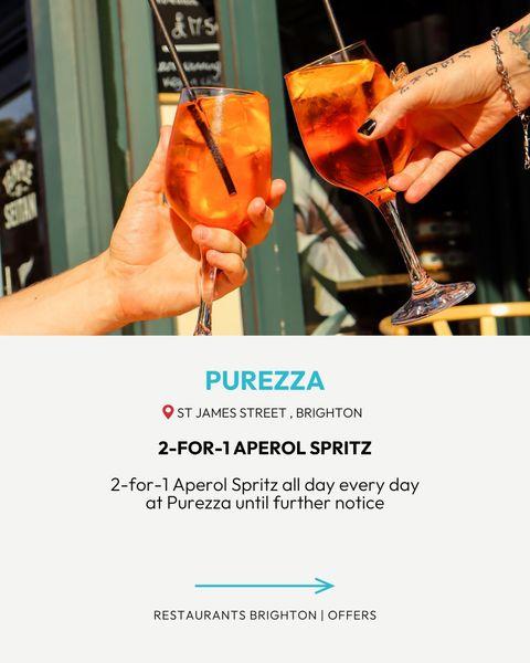 drinks offer in brighton at Purezza