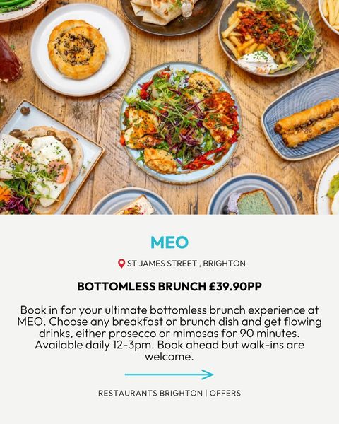 bottomless brunch in Brighton at Meo restaurant