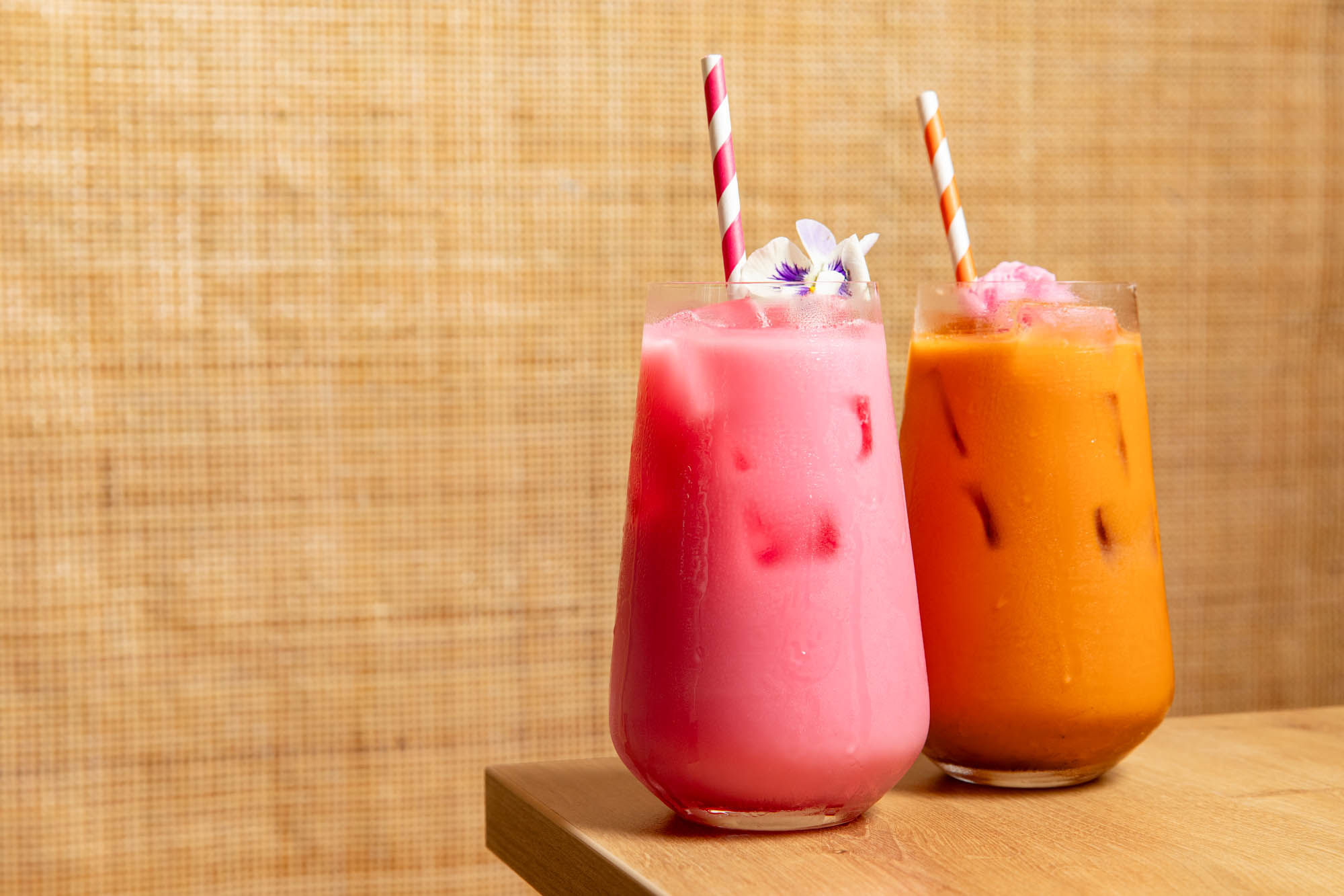 orange and pink drink