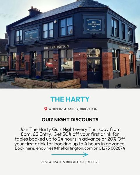 drink offer in Brighton at The Hartington pub