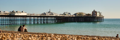 Brighton beach and pier on a sunny autumn day