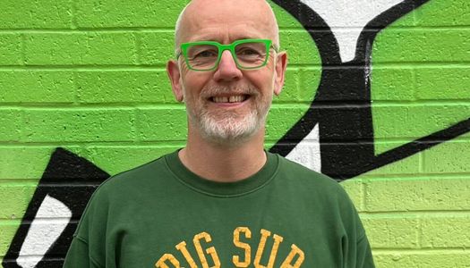 Nick Harvey, founder of local Restaurant Guide - Restaurants Brighton. Location - Brighton Open Market in Brighton