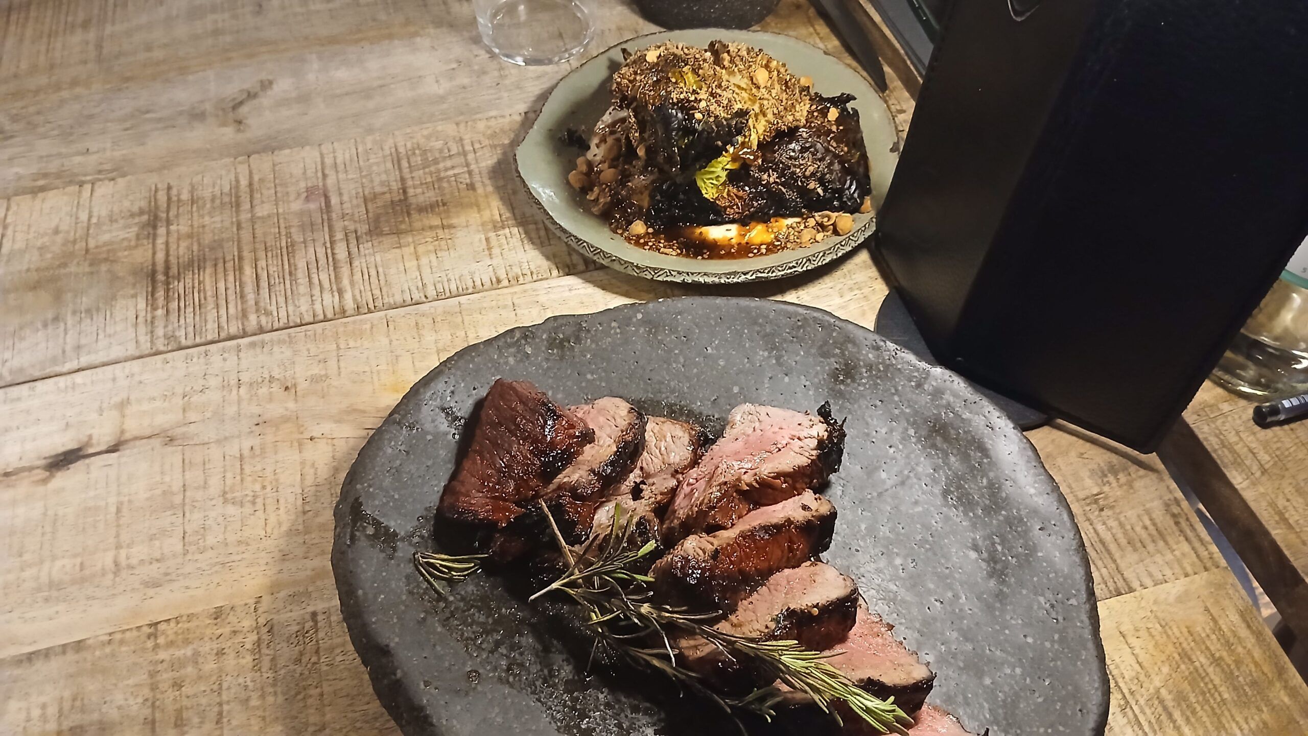 steak served on the grey plate at the Embers Brighton