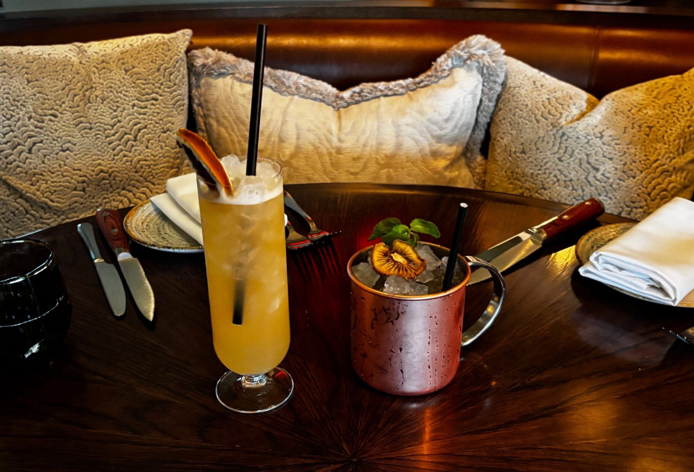 two cocktails served on the table at Pearly Cow Brighton